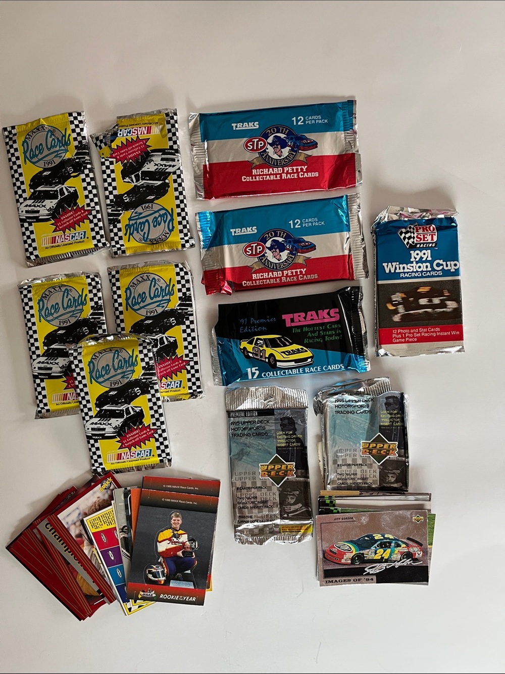 VTG 91-94-95 Nascar racing cards open pkg Maxx Tracks Winston Cup Upper deck 194